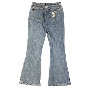 Vintage Limited Too Snoopy Joe Cool Flare Jeans Girls Size 3 JR Medium Wash